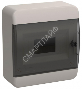 Корпус ЩРН-П-8 TEKFOR IP41 черн. прозр. дверь пластик. IEK TF5-KP12-N-08-41-K01-K03 - smartlife-ural.ru – Екатеринбург