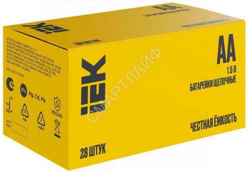 Элемент питания алкалиновый AA/LR6 Alkaline бокс (уп.28шт) IEK ABT-LR06-OP-B28 - smartlife-ural.ru – Екатеринбург