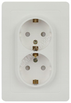 Розетка 2-м СП Style 7-208-01 16А 250В IP20 2х2P+E Schuko с заземл. защ. шторки бел. Intro Б0060625 - smartlife-ural.ru – Екатеринбург