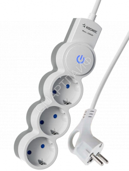 Удлинитель 3х5м с заземл. 10А IP20 2200Вт 220В защ. шторки ПВС 3х1 с выкл. бел. КОСМОС YKsm5m-3g-Z-V10A-W - smartlife-ural.ru – Екатеринбург