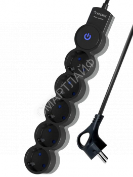 Удлинитель 5х5м с заземл. IP20 с выкл. 10А 2200Вт 220В защ. шторки ПВС 3х1 черн. КОСМОС YKsm5m-5g-Z-V10A-B - smartlife-ural.ru – Екатеринбург