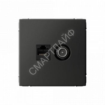 Розетка компьютерная + телевизионная 2-м ArtGallery RJ45 + TV кат.5E базальт SE GAL001489 - smartlife-ural.ru – Екатеринбург