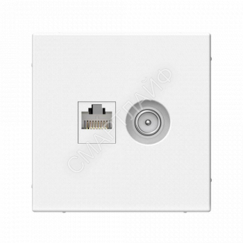 Розетка компьютерная + телевизионная 2-м СП ArtGallery RJ45 кат.5E + TV механизм бел. SE GAL000189 - smartlife-ural.ru – Екатеринбург