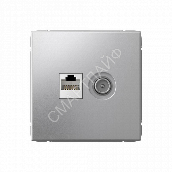Розетка компьютерная + телевизионная 2-м ArtGallery RJ45 + TV кат.5E алюм. SE GAL000389 - smartlife-ural.ru – Екатеринбург