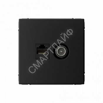 Розетка компьютерная + телевизионная 2-м ArtGallery RJ45 + TV кат.5E карбон SE GAL001089 - smartlife-ural.ru – Екатеринбург