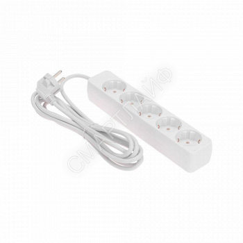 Удлинитель 5 гнезд 3м 3х0.75кв.мм с/з бел. PROCONNECT 13-4212 - smartlife-ural.ru – Екатеринбург