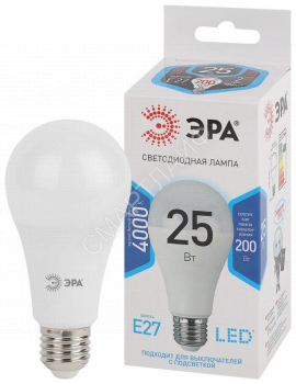 Лампа светодиодная A65-25W-840-E27 грушевидная 2000лм Эра Б0035335 - smartlife-ural.ru – Екатеринбург