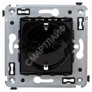 Розетка 1-м СП 2мод. Avanti "Черный квадрат" 16А IP20 2P+E защ. шторки черн. DKC 4402003 - smartlife-ural.ru – Екатеринбург