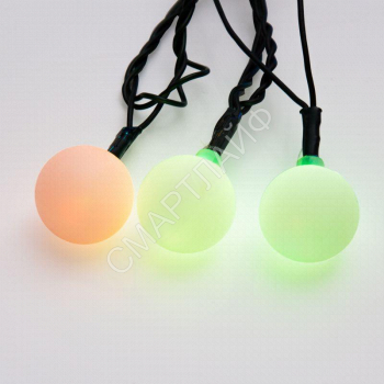 Гирлянда светодиодная "Шарики" 5м d25мм 25LED RGB 6Вт 220-240В IP20 провод ПВХ темн. зел. Neon-Night 303-559 - smartlife-ural.ru – Екатеринбург