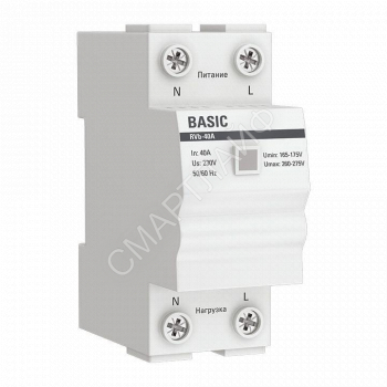 Реле напряжения RVb-40A (сквозное подкл.) Basic EKF rvb-40a - smartlife-ural.ru – Екатеринбург
