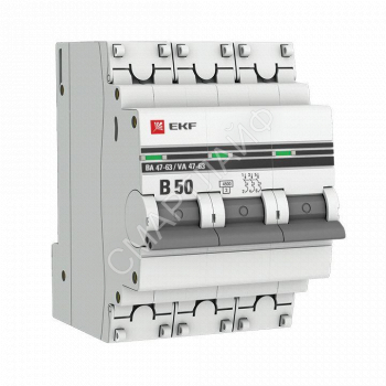 Выключатель автоматический модульный 3п B 50А 4.5кА ВА 47-63 PROxima EKF mcb4763-3-50B-pro - smartlife-ural.ru – Екатеринбург