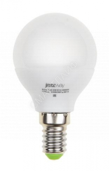 Лампа светодиодная PLED-ECO 5Вт G45 шар матовая 3000К тепл. бел. E14 400лм 230В 50Гц JazzWay 1036896A - smartlife-ural.ru – Екатеринбург