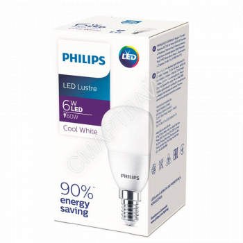 Лампа светодиодная Ecohome LEDLustre 6-60W E14 840 P45NDFR Philips 929002274037 - smartlife-ural.ru – Екатеринбург