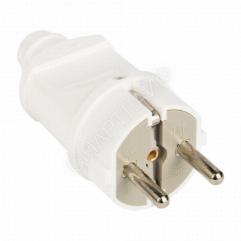 Вилка прямая 16А 250В с заземл. бел. EKF AVP16-10 - smartlife-ural.ru – Екатеринбург