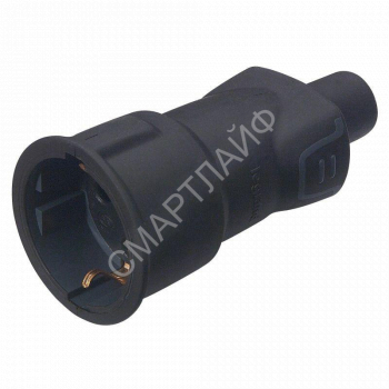 Розетка штепсельная Helium 16А с заземл. резина черн. Leg 050197 - smartlife-ural.ru – Екатеринбург