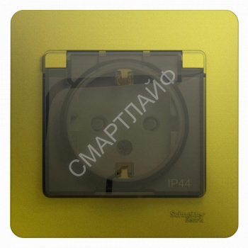 Розетка 1-м СП Glossa 16А IP44 250В с заземл. защ. шторки с крышкой в сборе фисташк. SE GSL001048 - smartlife-ural.ru – Екатеринбург
