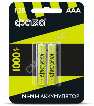 Аккумулятор AAA/HR03 1.2В 1000мА.ч Ni-MH BL-2 (уп.2шт) ФАZА 5002913 - smartlife-ural.ru – Екатеринбург