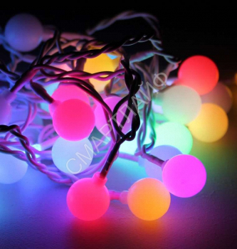 Гирлянда светодиодная 100LED Шарики 2.5см провод 13м IP44 удлинение до 4шт. мигание мультиколор Космос KOC_GIR100BallRGB_IP - smartlife-ural.ru – Екатеринбург