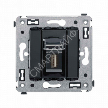 Розетка USB 2.0 1-м СП Avanti "Черный квадрат" тип А-А DKC 4402403 - smartlife-ural.ru – Екатеринбург