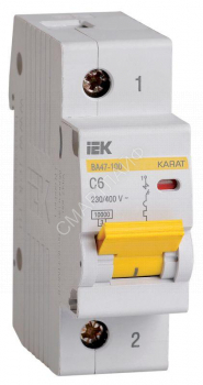 Выключатель автоматический модульный 1п C 6А 10кА ВА47-100 KARAT IEK MVA40-1-006-C - smartlife-ural.ru – Екатеринбург