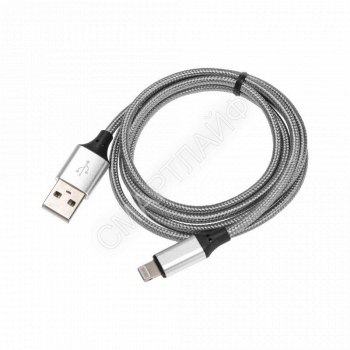 Кабель USB для iPhone 5/6/7 моделей шнур в тканевой оплетке черн. Rexant 18-4245 - smartlife-ural.ru – Екатеринбург