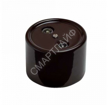 Розетка телевизионная оконечная TV/R/SAT 1-м ОП Лизетта 10А IP20 ретро керамика корич. Bironi B1-305-02 - smartlife-ural.ru – Екатеринбург