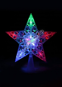 Фигурка "Макушка на елку "Звезда" 10 мигающих светодиодов шнур 2м IP20 Космос KOC_STAR10LED_RGB - smartlife-ural.ru – Екатеринбург