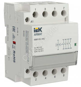 Контактор модульный KMR 63А 230В AC 4НО ARMAT IEK AR-KMR10-063-40-230 - smartlife-ural.ru – Екатеринбург