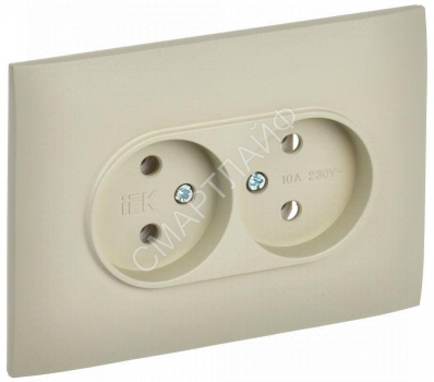 Розетка 2-м SKANDY 10А без заземл. без защ. шторок в сборе SK-R10B беж. IEK SK-R20-10-K10-F - smartlife-ural.ru – Екатеринбург