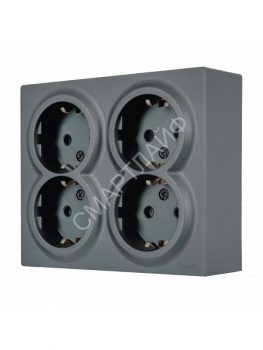 Розетка 4-м ОП LETO с заземл. закрытый корпус ПБТ графит LEZARD 752-3400-127BDP - smartlife-ural.ru – Екатеринбург