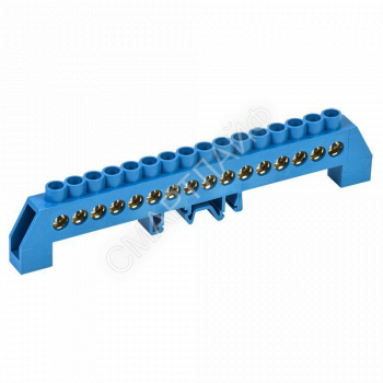 Шина "N" нулевая в комбинированном синем изоляторе на DIN-рейку 8x12мм 16 групп Rexant 11-2320 - smartlife-ural.ru – Екатеринбург