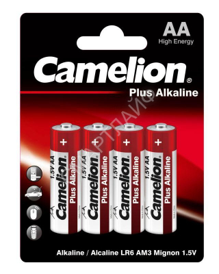 Элемент питания алкалиновый AA/LR6 1.5В Plus Alkaline LR6-BP4 (блист.4шт) Camelion 7370 - Интернет-магазин СМАРТЛАЙФ