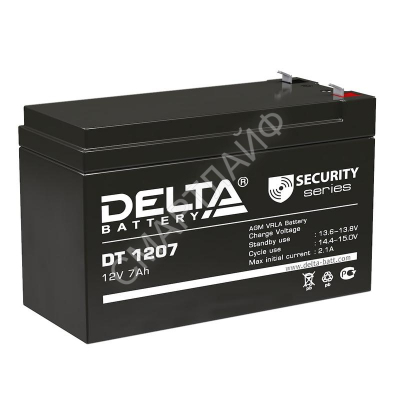 Аккумулятор ОПС 12В 7А.ч Delta DT 1207 - Интернет-магазин СМАРТЛАЙФ