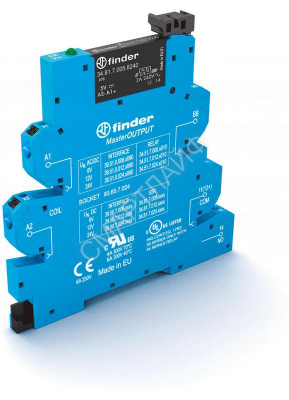 Модуль интерфейсный (сборка 34.81.7.024.9024 + 93.65.7.024) твердотельное реле MasterOUTPUT выход 6А (24В DC) 24В DC IP20 безвинт. клеммы Push-in FINDER 395070249024 - Интернет-магазин СМАРТЛАЙФ