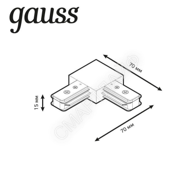 Коннектор Track однофазный для трековых шинопроводов угловой (L) черн. GAUSS TR107 - smartlife-ural.ru – Екатеринбург