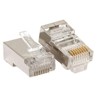 Коннектор RJ45 (8P8C) кат.5E экранир. 30мкд универс. (уп.20шт) TERACOM PRO EKF TRP-PLUG-5EFTP-20 - Интернет-магазин СМАРТЛАЙФ