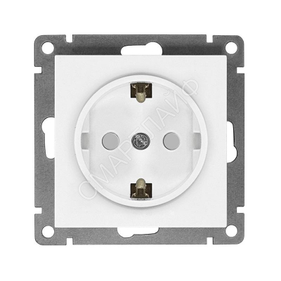 Розетка 1-м СП Афина 16А IP20 с заземл. защ. шторки механизм бел. Universal A0049 - Интернет-магазин СМАРТЛАЙФ