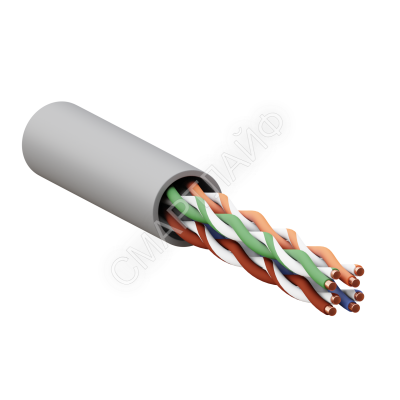 Кабель витая пара U/UTP кат.5E 4 пары 24 AWG solid PVC сер. TERACOM PRO PRO EKF TRP-5EUTP-04PVC-GY-IN3 - Интернет-магазин СМАРТЛАЙФ