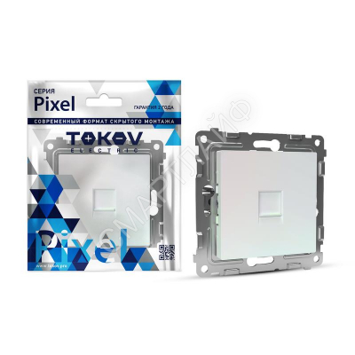 Розетка компьютерная 1-м СП Pixel RJ45 кат.5E механизм перламутр. TOKOV ELECTRIC TKE-PX-RC1-C04 - Интернет-магазин СМАРТЛАЙФ