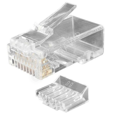 Разъем PLUG-8P8C-UV-C6-100 RJ45(8P8C) под витую пару кат.6 (50 µ"/ 50 мкр. дюйм) универс. (для ож и мж кабеля) со вставкой (уп.100шт) Hyperline 49364 - smartlife-ural.ru – Екатеринбург