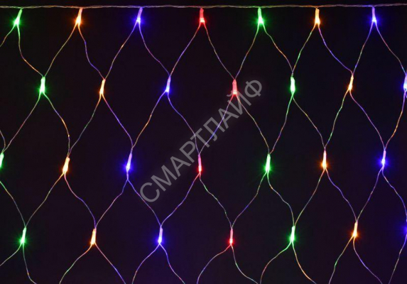 Гирлянда "Сеть" 1.5х1.5м 160LED RGB IP20 провод прозр. 230В с контроллером 8 режимов IEK LGDB410-3-160-L1-T-S-44 - Интернет-магазин СМАРТЛАЙФ