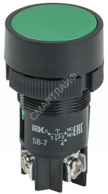 Кнопка SB-7 "Пуск" d22мм 1з+1р 240В зел. IEK BBT40-SB7-K06 - Интернет-магазин СМАРТЛАЙФ