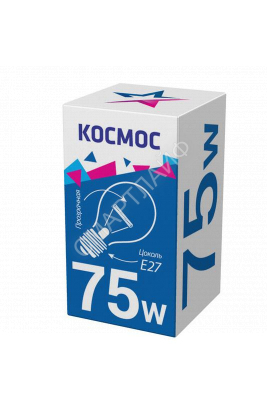 Лампа накаливания 75Вт A50/A55 прозрачная E27 230В КОСМОС LKsmSt55CL75E27v2 - Интернет-магазин СМАРТЛАЙФ