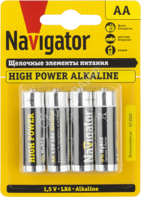 Элемент питания алкалиновый AA/LR6 94 753 NBT-NE-LR6-BP4 (блист.4шт) Navigator 94753 - Интернет-магазин СМАРТЛАЙФ