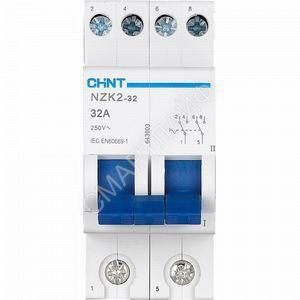 Переключатель модульный 2п 32А 2 полож. NZK2-32 CHINT 643003 - Интернет-магазин СМАРТЛАЙФ
