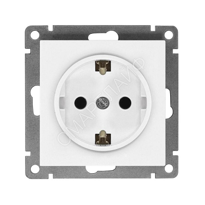 Розетка 1-м СП Афина 16А IP20 с заземл. механизм бел. Universal A0028 - Интернет-магазин СМАРТЛАЙФ