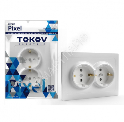 Розетка 2-м СП Pixel 16А IP20 с заземл. защ. шторки в сборе бел. TOKOV ELECTRIC TKE-PX-R2FZSF-C01 - Интернет-магазин СМАРТЛАЙФ