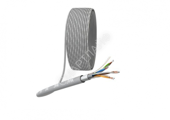 Кабель витая пара F/UTP кат.5E 4х2х24AWG solid CCA PVC Simple сер. (м) Эра Б0044440 - Интернет-магазин СМАРТЛАЙФ