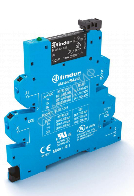 Модуль интерфейсный (сборка 34.51.7.024.0010 + 93.60.7.024) электромеханич. реле MasterBASIC 1CO 6А 24В AC/DC IP20 безвинт. клеммы Push-in FINDER 390100240060 - Интернет-магазин СМАРТЛАЙФ
