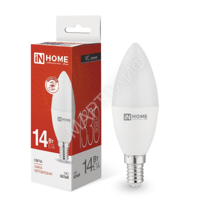 Лампа светодиодная LED-СВЕЧА-VC 14Вт E14 4000К 1330лм IN HOME 4690612047768 - Интернет-магазин СМАРТЛАЙФ